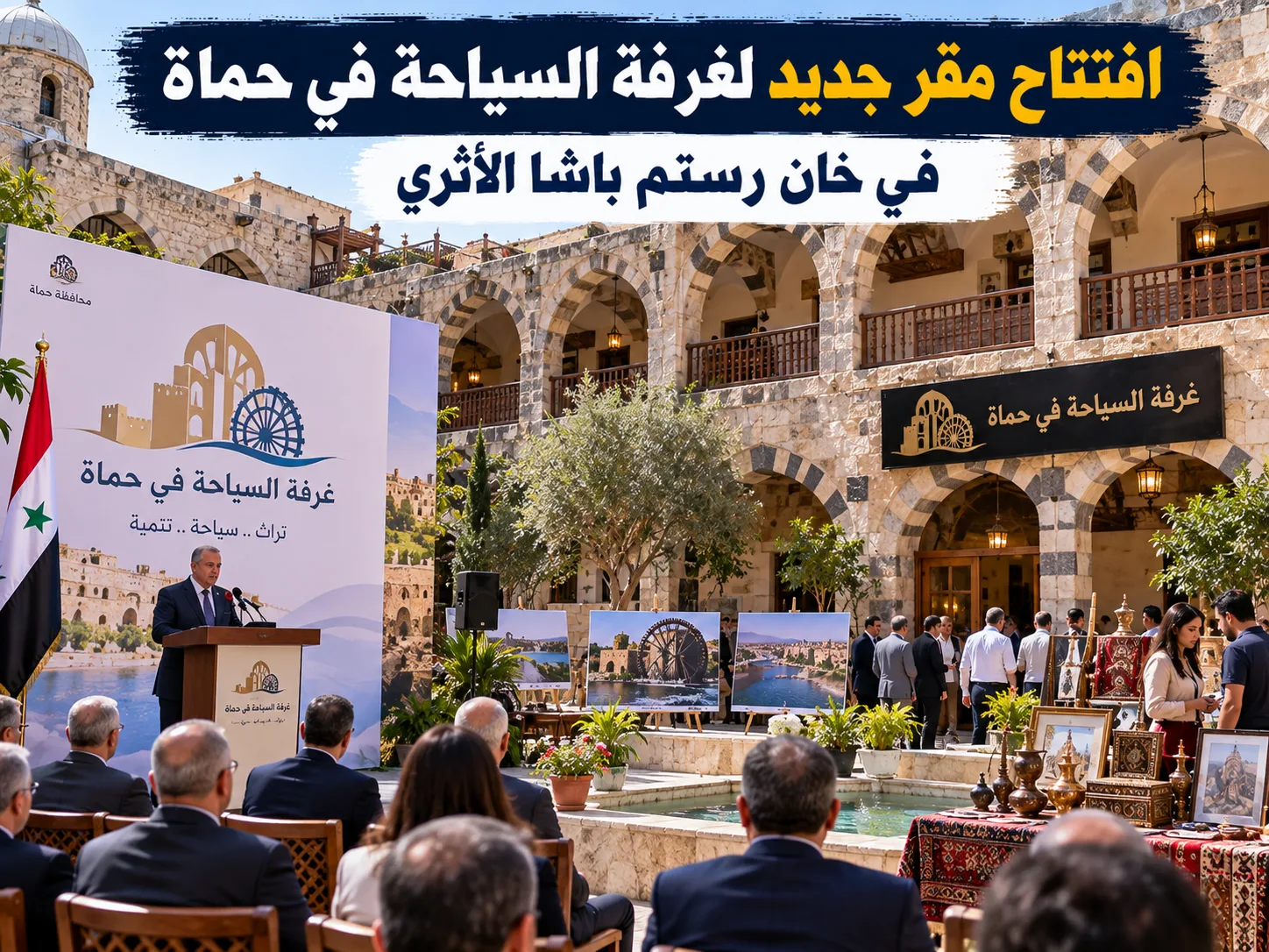افتتاح مقر جديد لغرفة سياحة حماة في خان رستم باشا الأثري